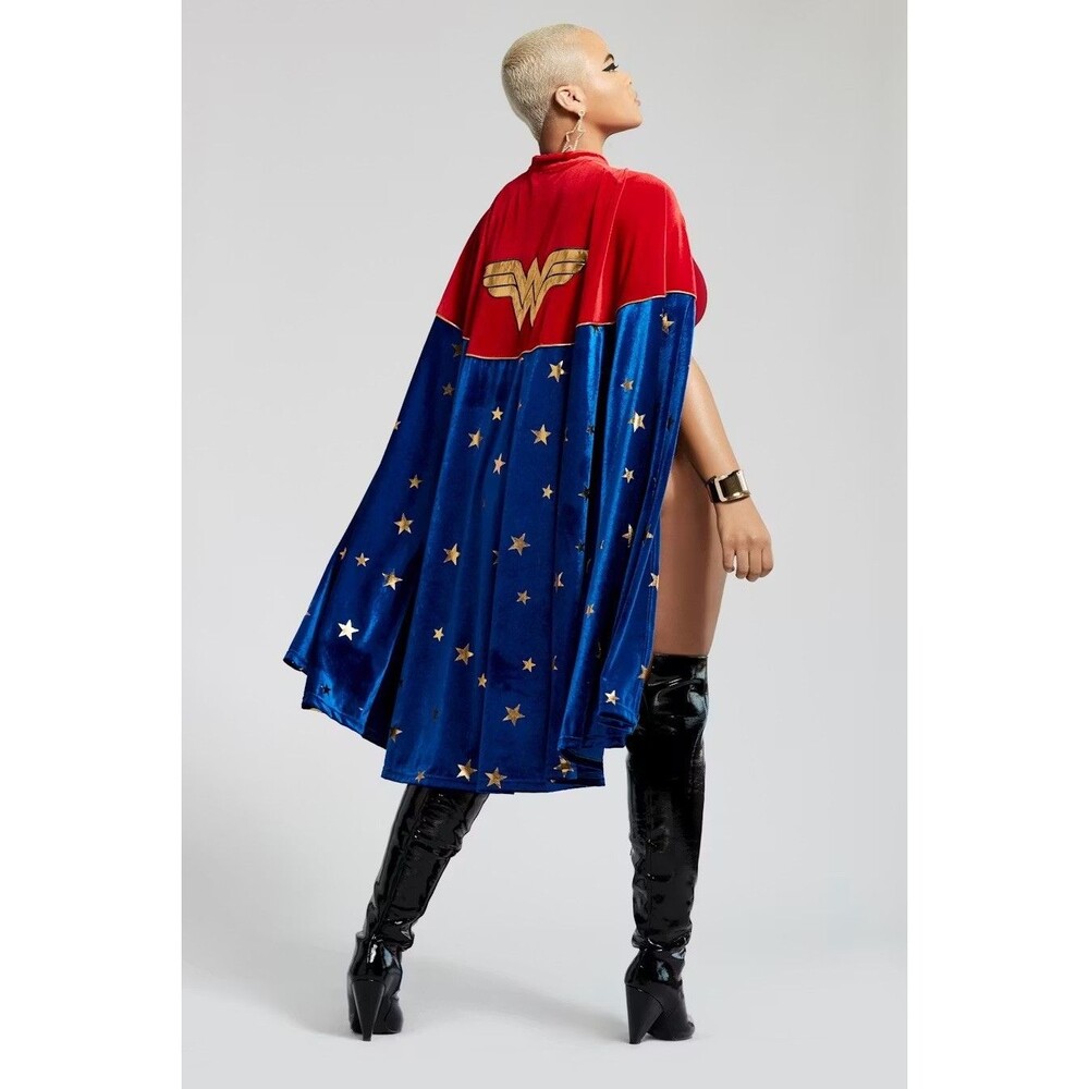 Wonder Woman Adult Costume Accessory Cape Velvet DC Comics Superhero Halloween - Picture 3 of 12